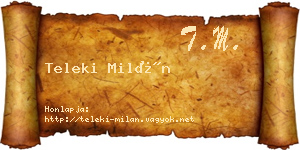 Teleki Milán névjegykártya